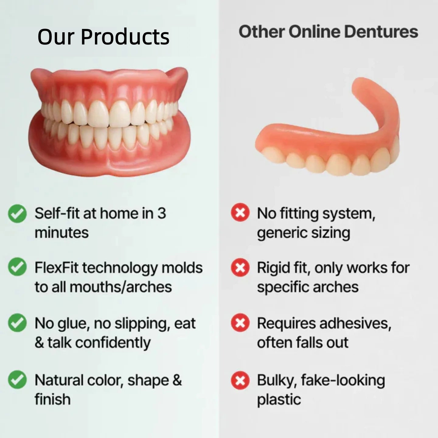 ✨Ends Today: 70% OFF! ⏰ Custom-Fit Full Functional Dentures Make you more confident